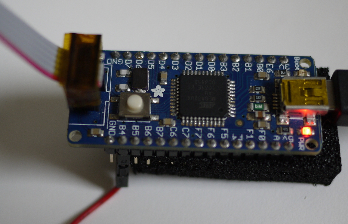 Atmega32u4 with ISP and programming reset line connected